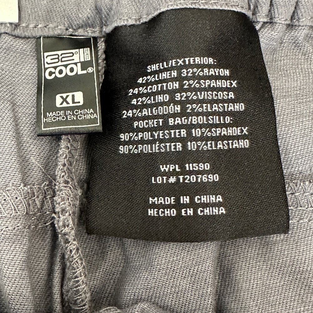 Brand New Size XL 32 Degrees Cool Linen Cotton Blend Wide Leg Pants Dark Gray - Picture 5 of 6